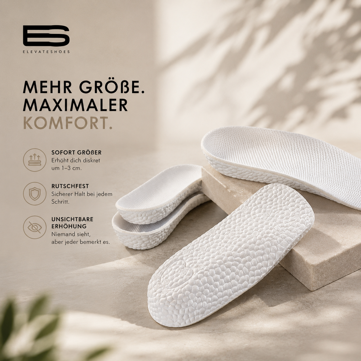 Elevateshooes Boost Einlegesohlen – Schwarz, 3er-Pack