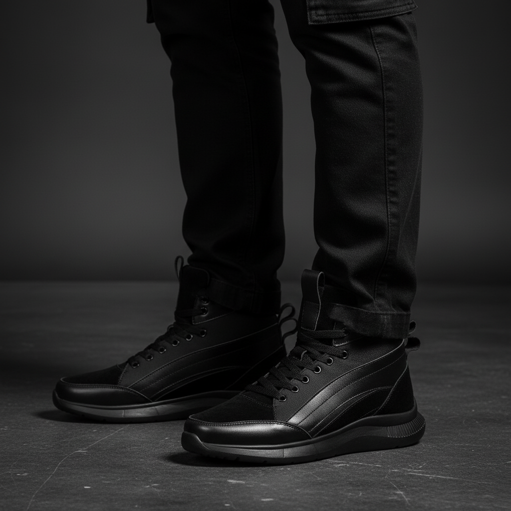 Elevateshooes Future Höhensneaker – Weiß-Schwarz, +6 cm, 44
