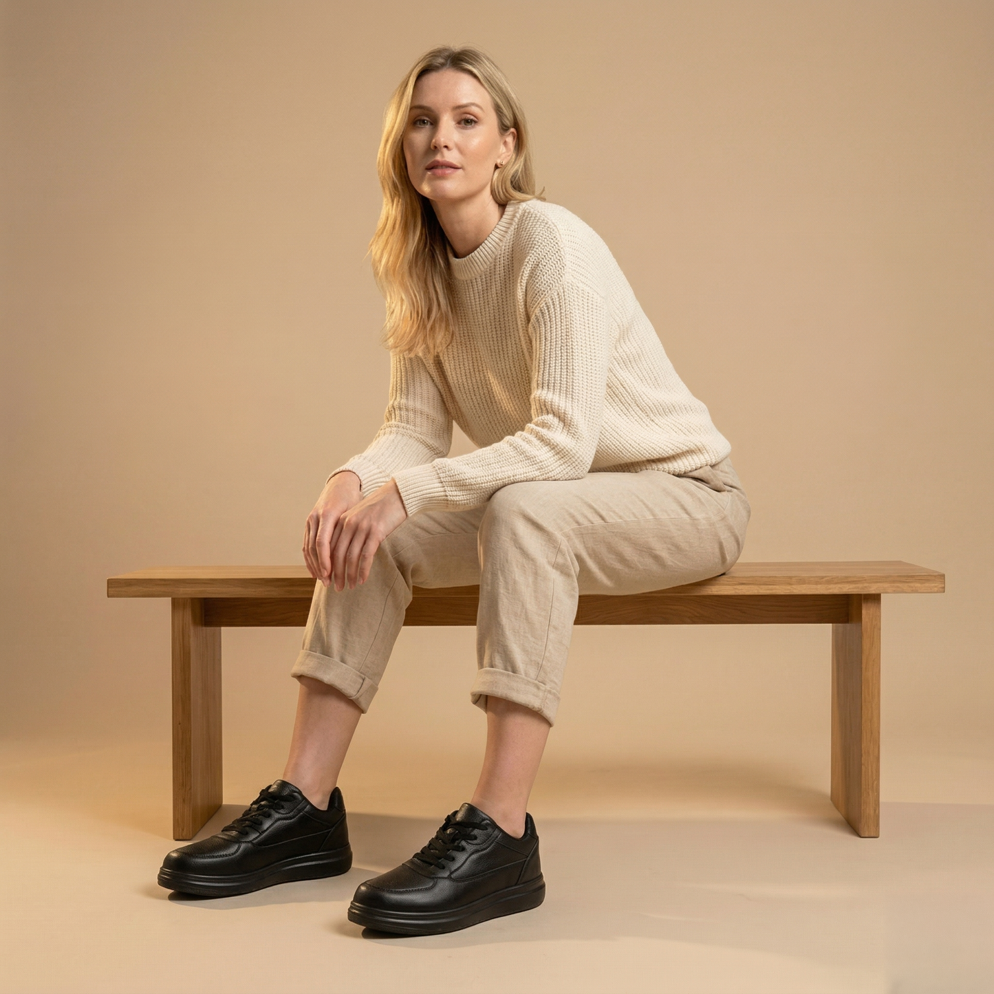 Elevateshooes Classy Höhensneaker – Weiß, +8 cm, 35