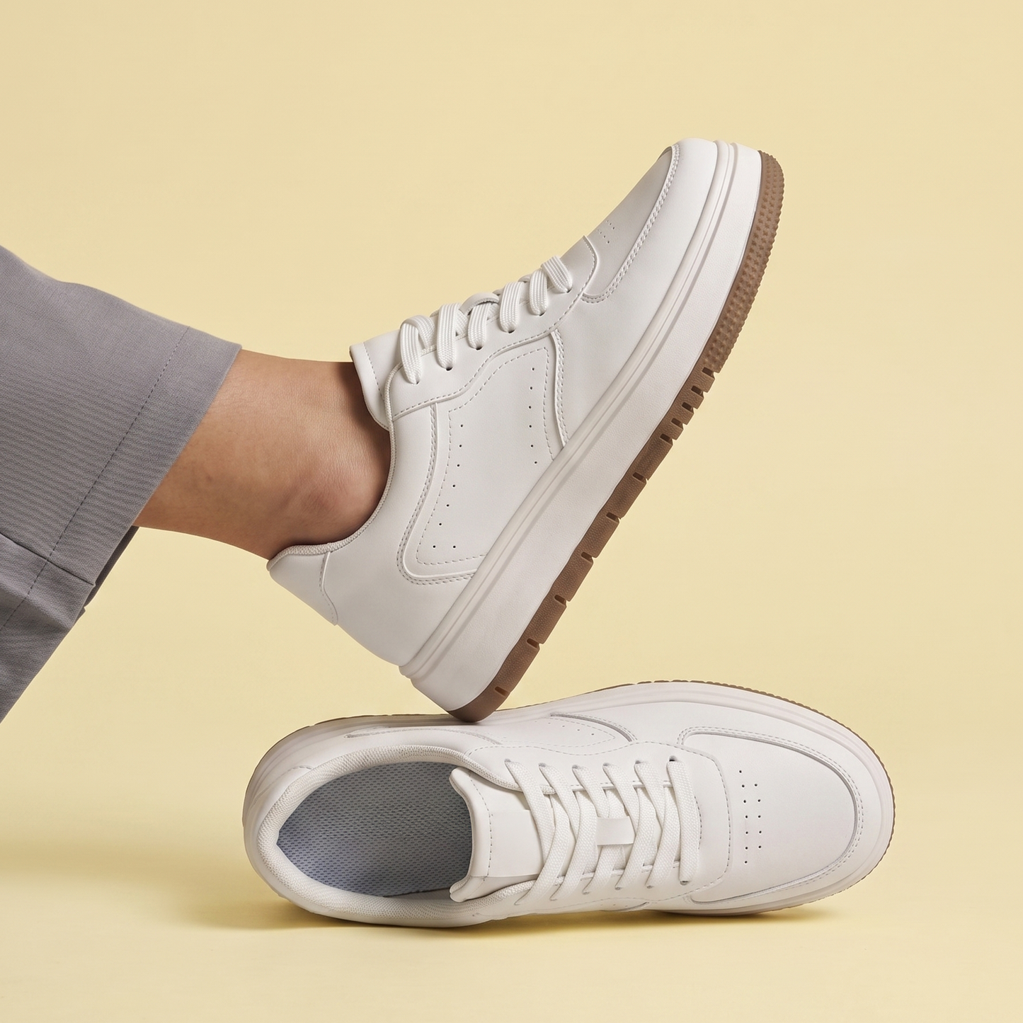 Elevateshooes Cloudy Höhensneaker – Weiß, +6 cm, 38