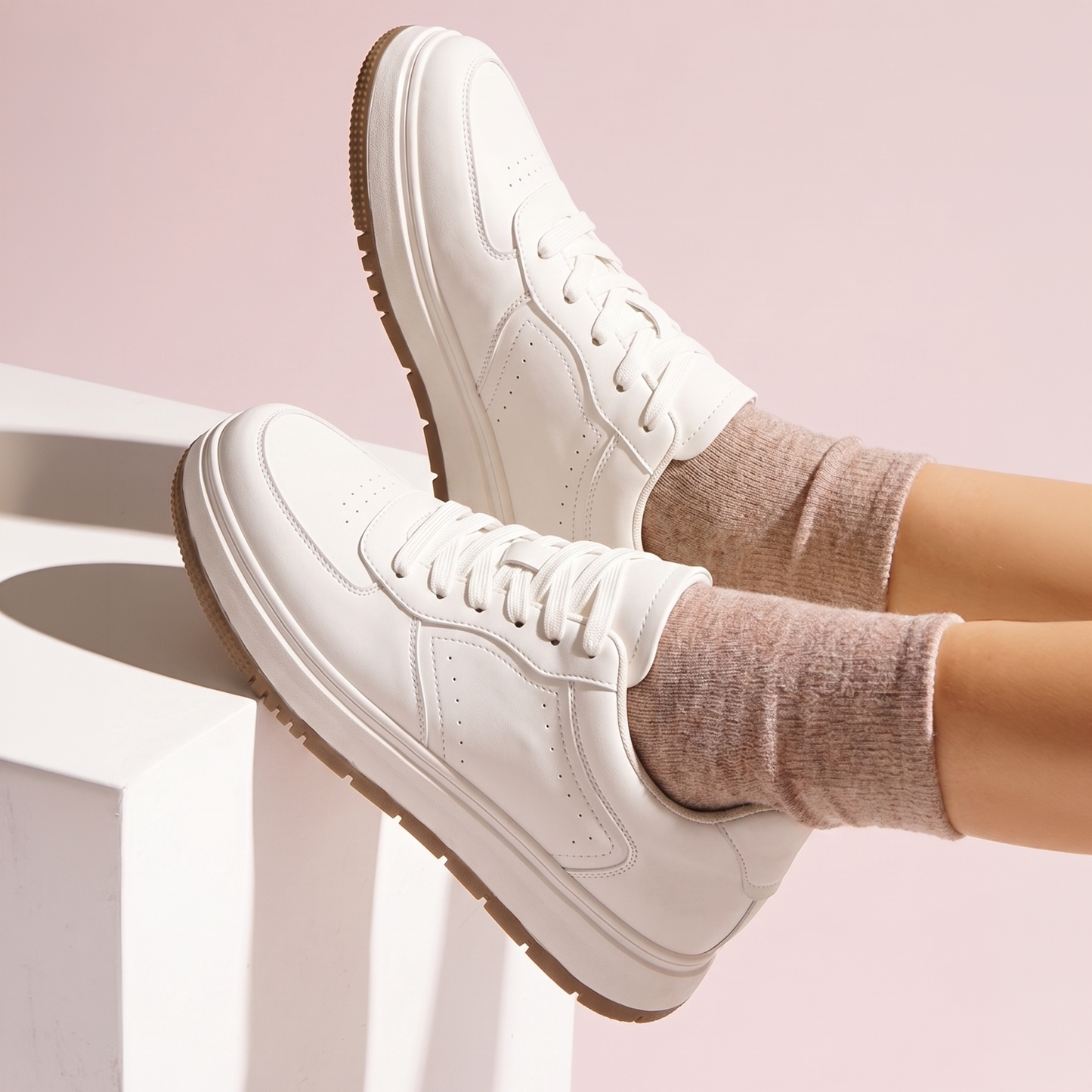 Elevateshooes Cloudy Höhensneaker – Weiß, +6 cm, 40