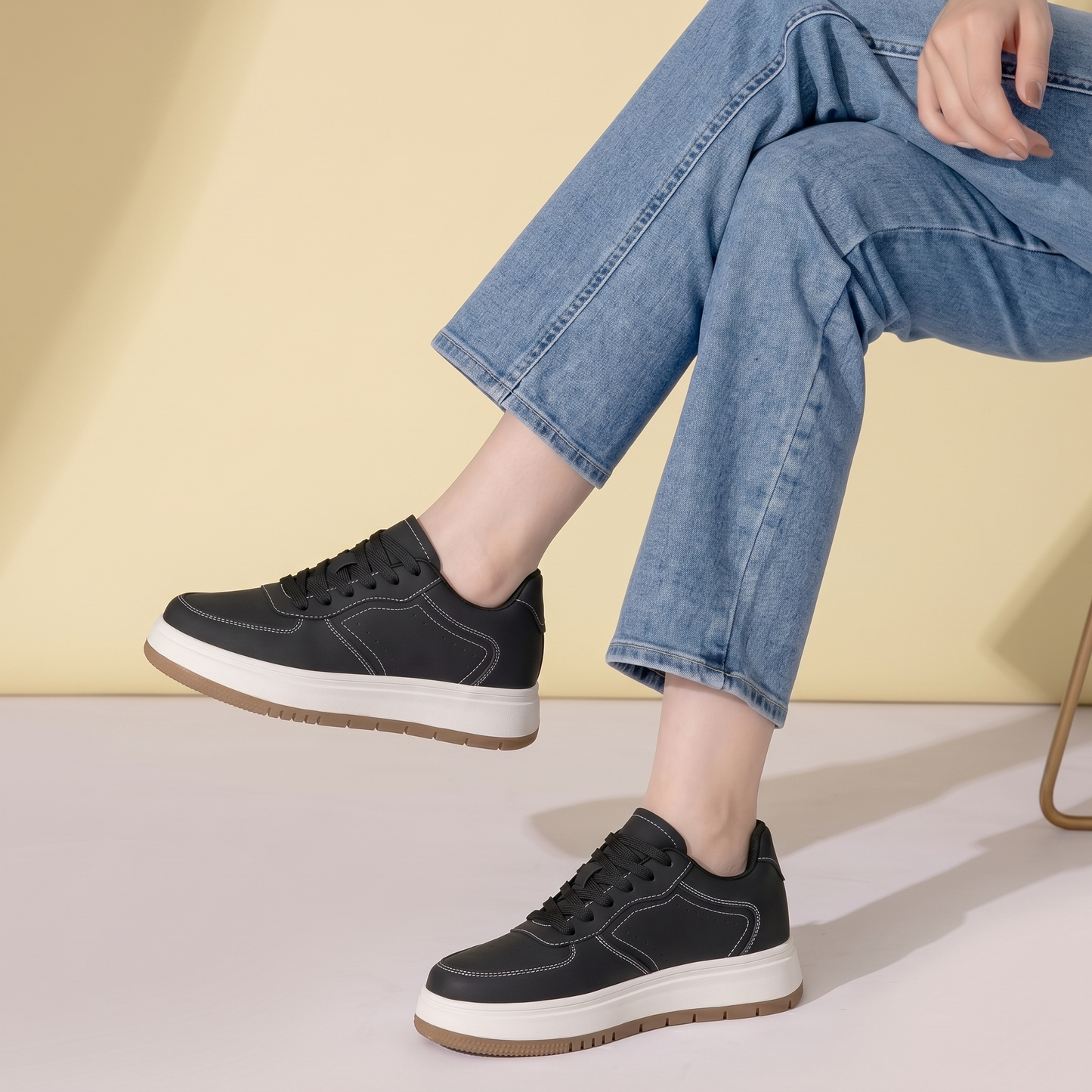 Elevateshooes Cloudy Höhensneaker – Weiß, +6 cm, 42