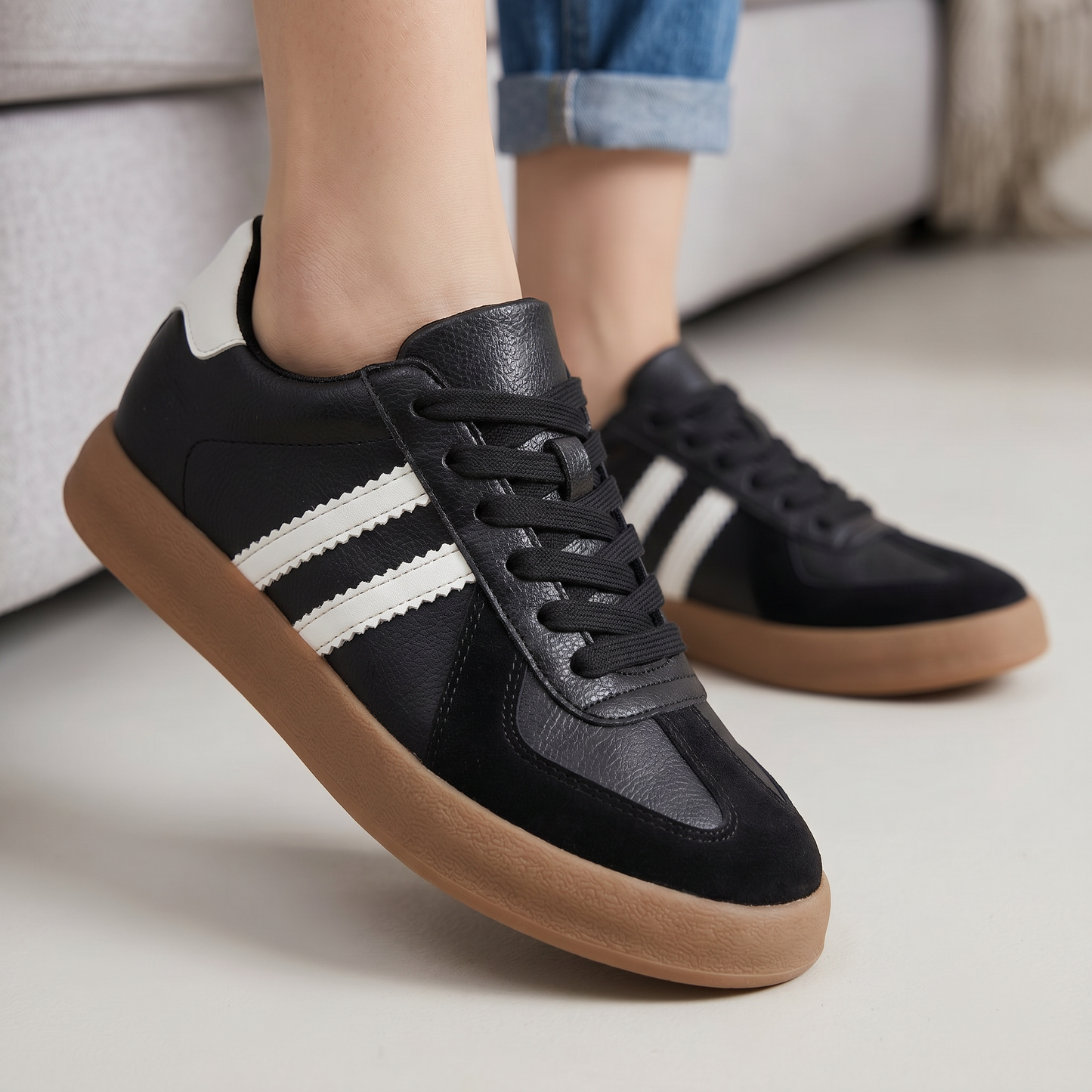 Elevateshooes Denim 2.0 Höhensneaker – Weiß, +8 cm, 37
