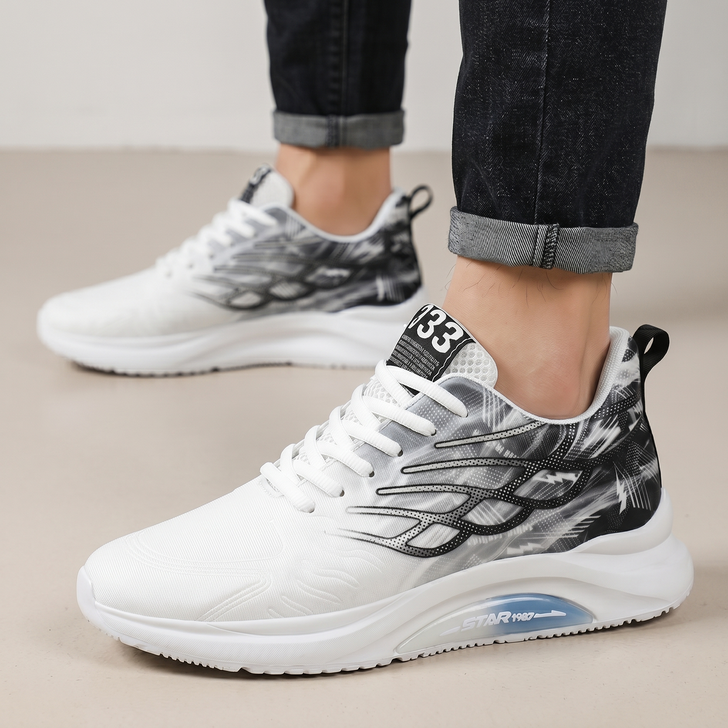 Elevateshooes Drift Höhensneaker – Weiß/Grau, 38
