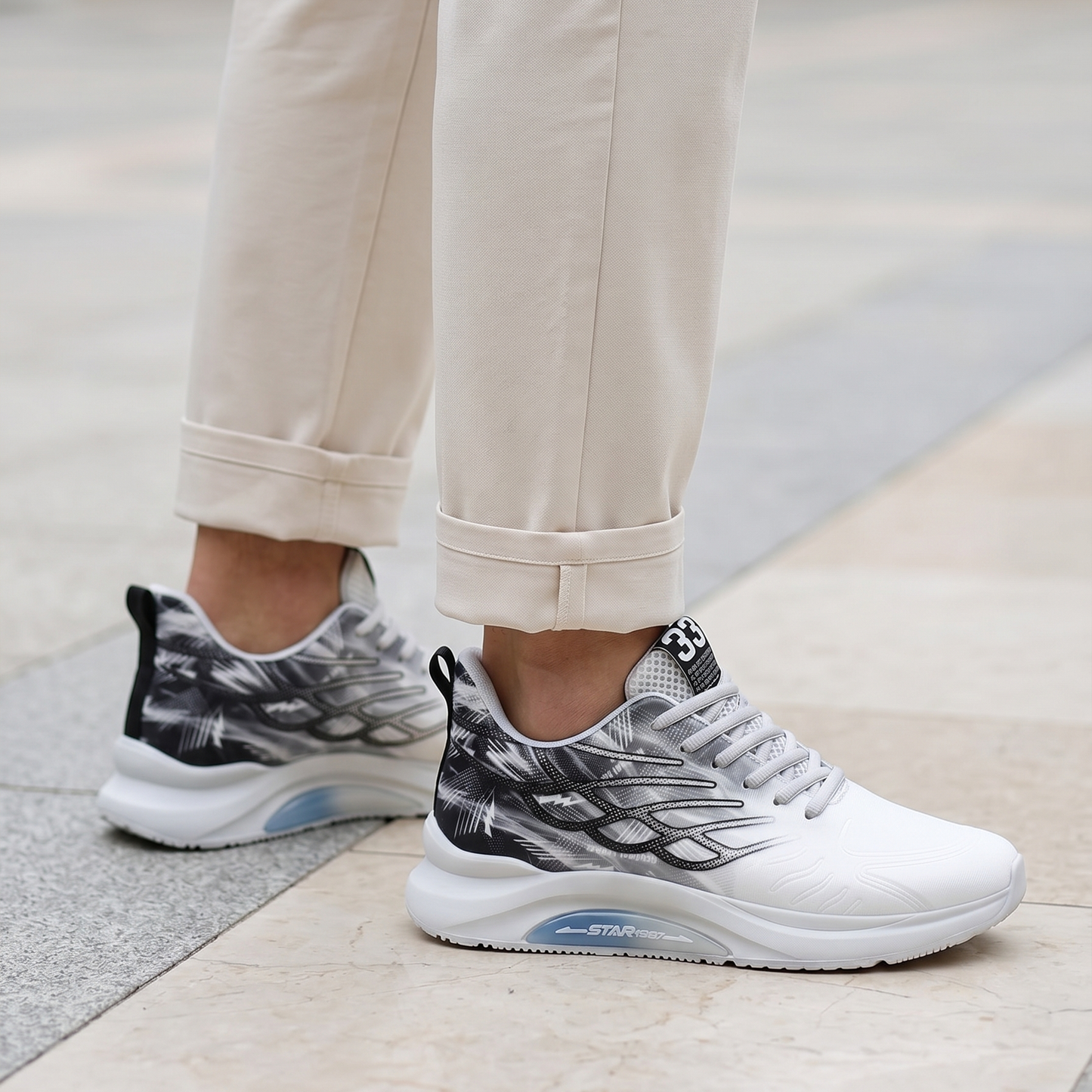 Elevateshooes Drift Höhensneaker – Weiß/Grau, 39