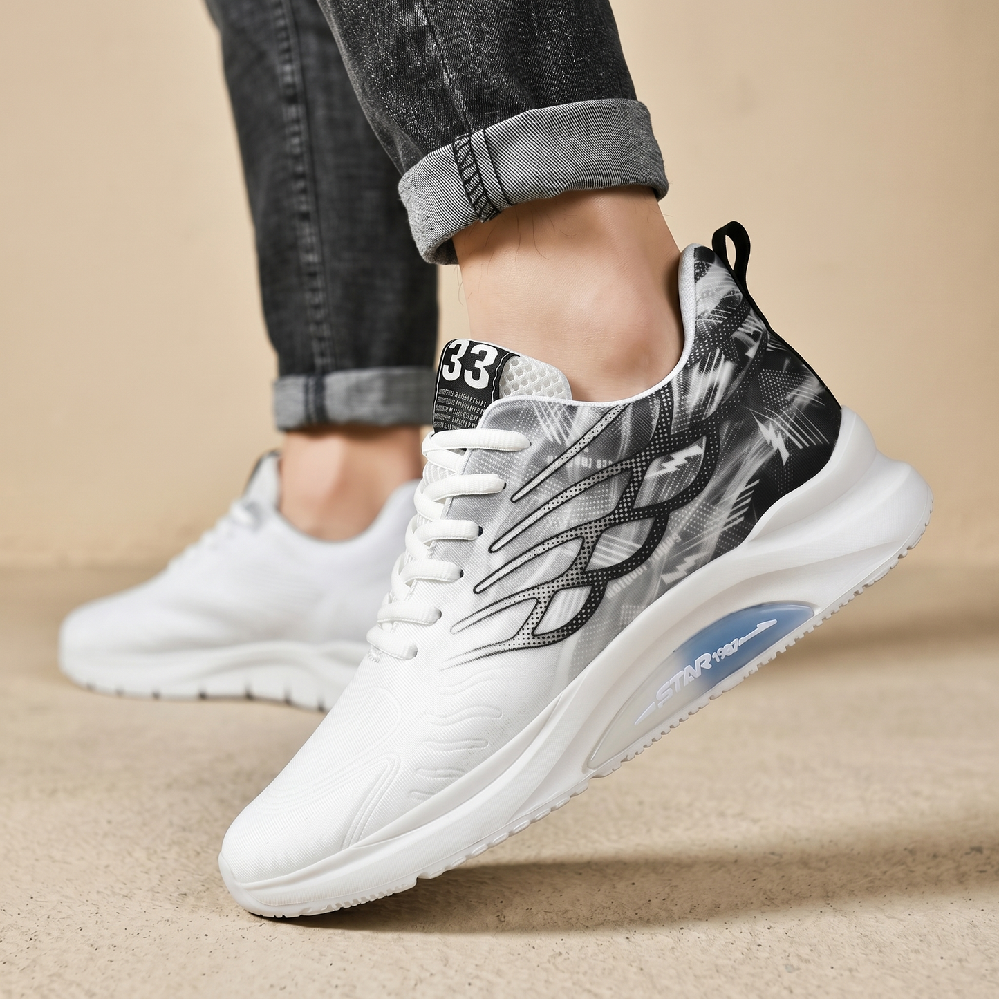 Elevateshooes Drift Höhensneaker – Weiß/Grau, 40