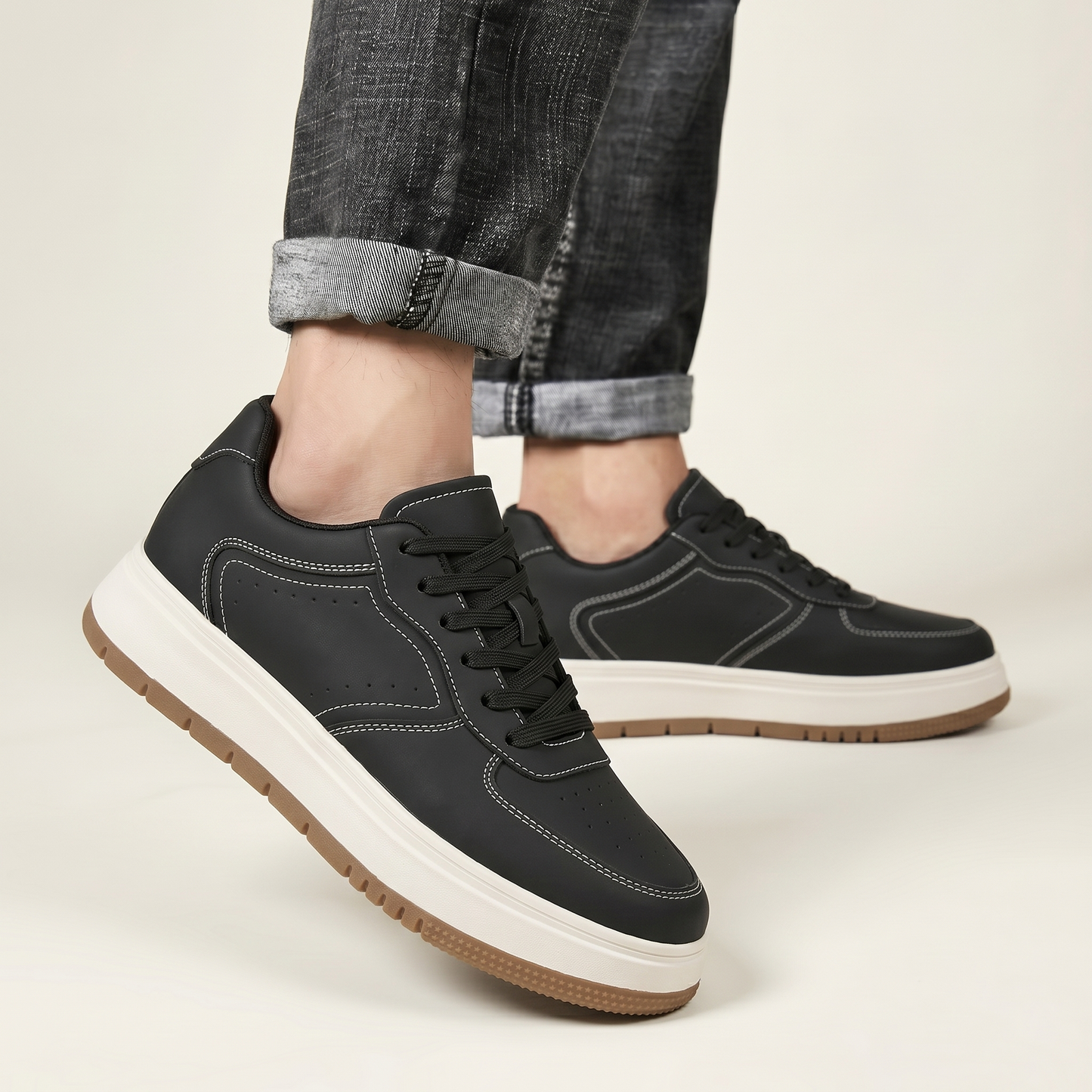 Elevateshooes Level Höhensneaker – Weiß, +6 cm, 42