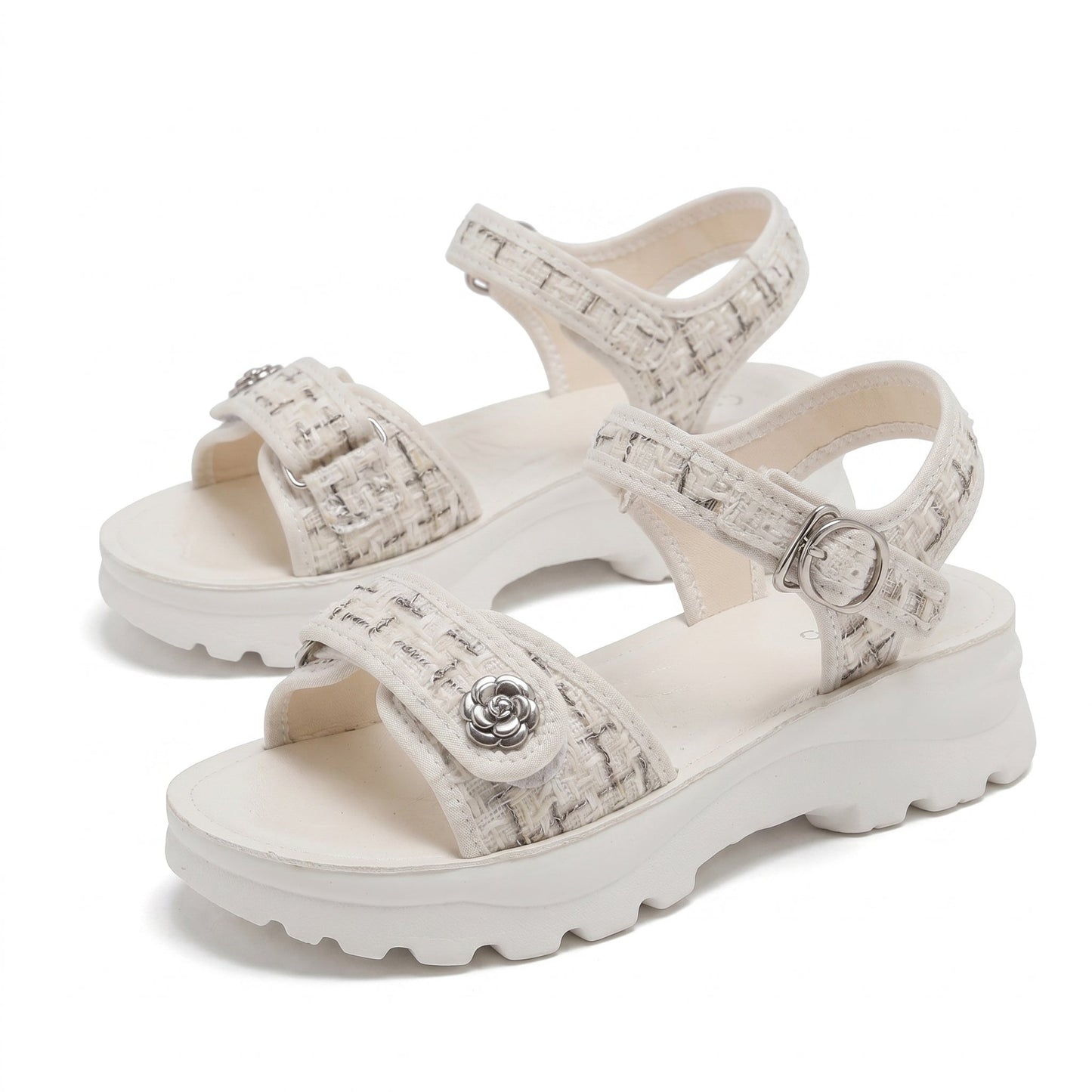 Elevateshooes Lily Sandalen – Weiß, +3.5 cm, 37