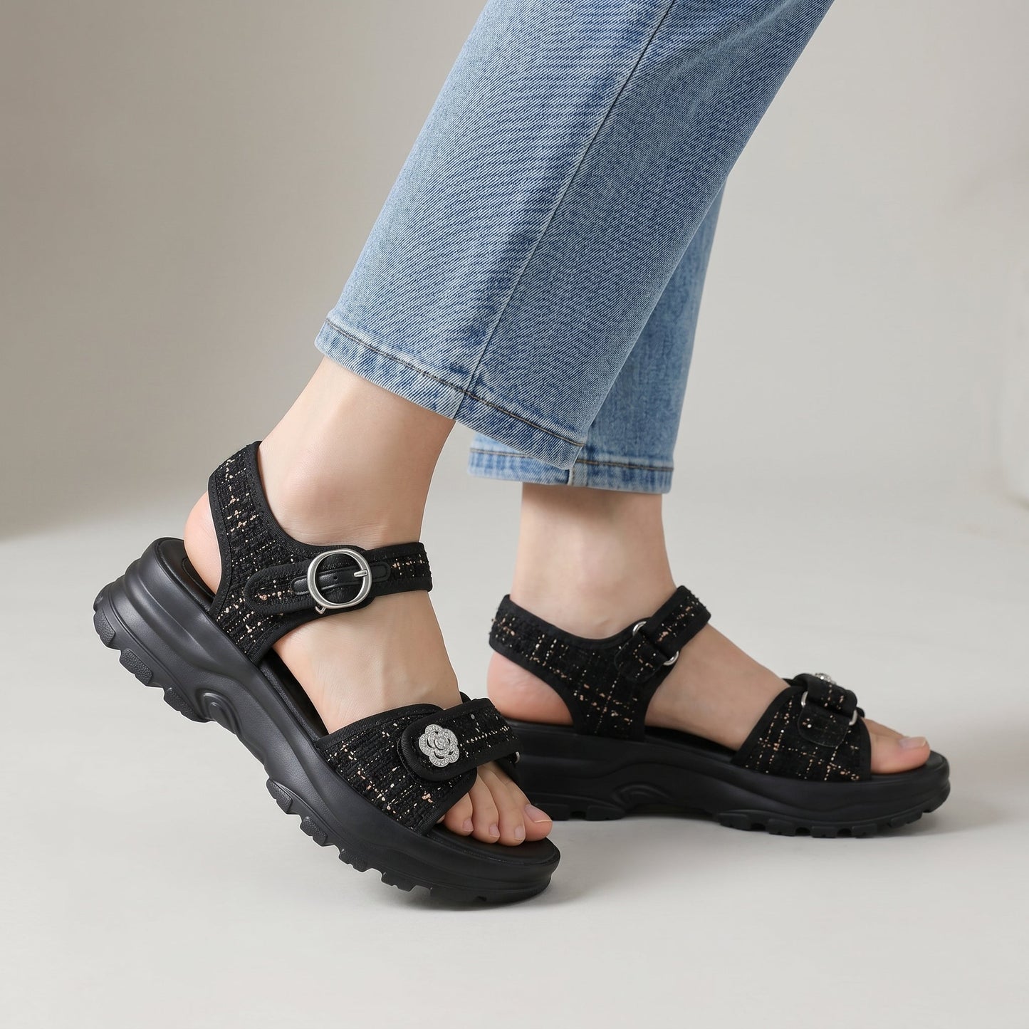 Elevateshooes Lily Sandalen – Schwarz, +3.5 cm, 36