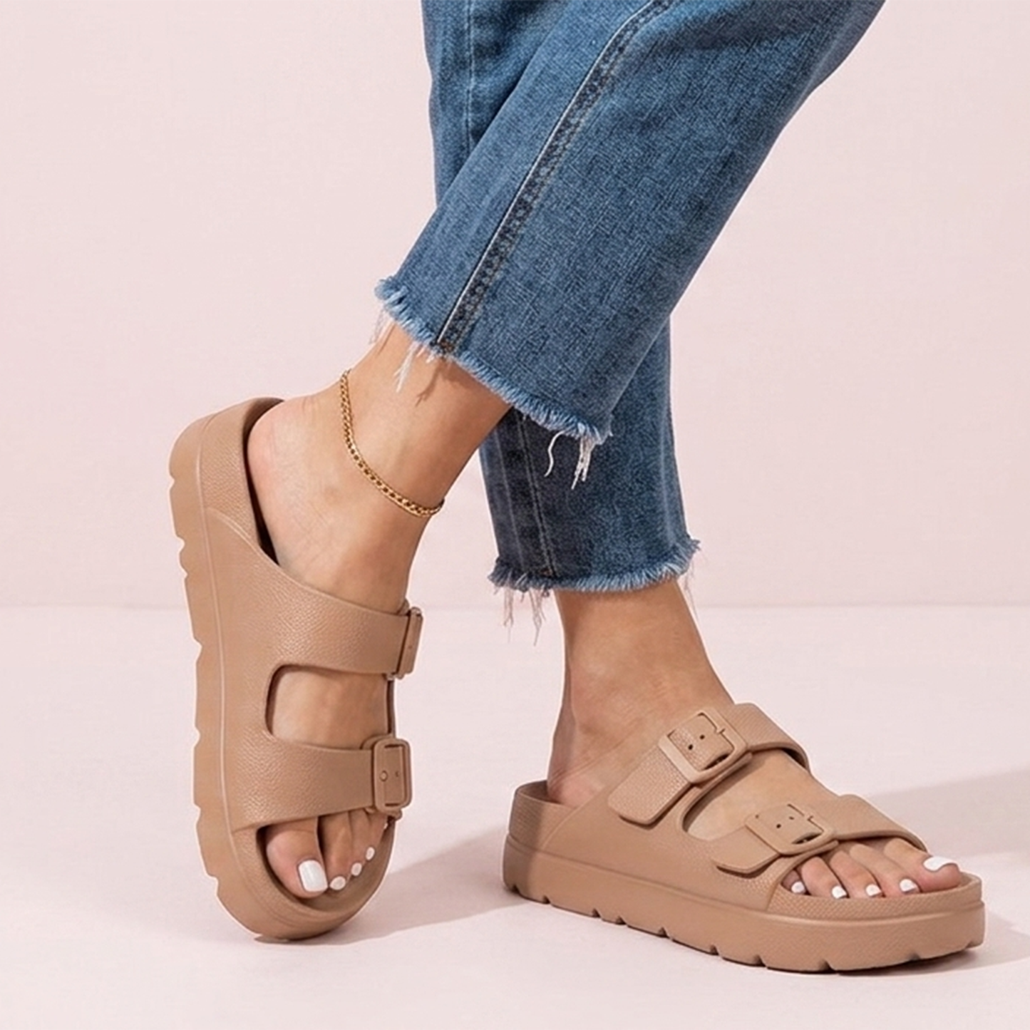 Elevateshooes Elly Sandalen – Beige, 40