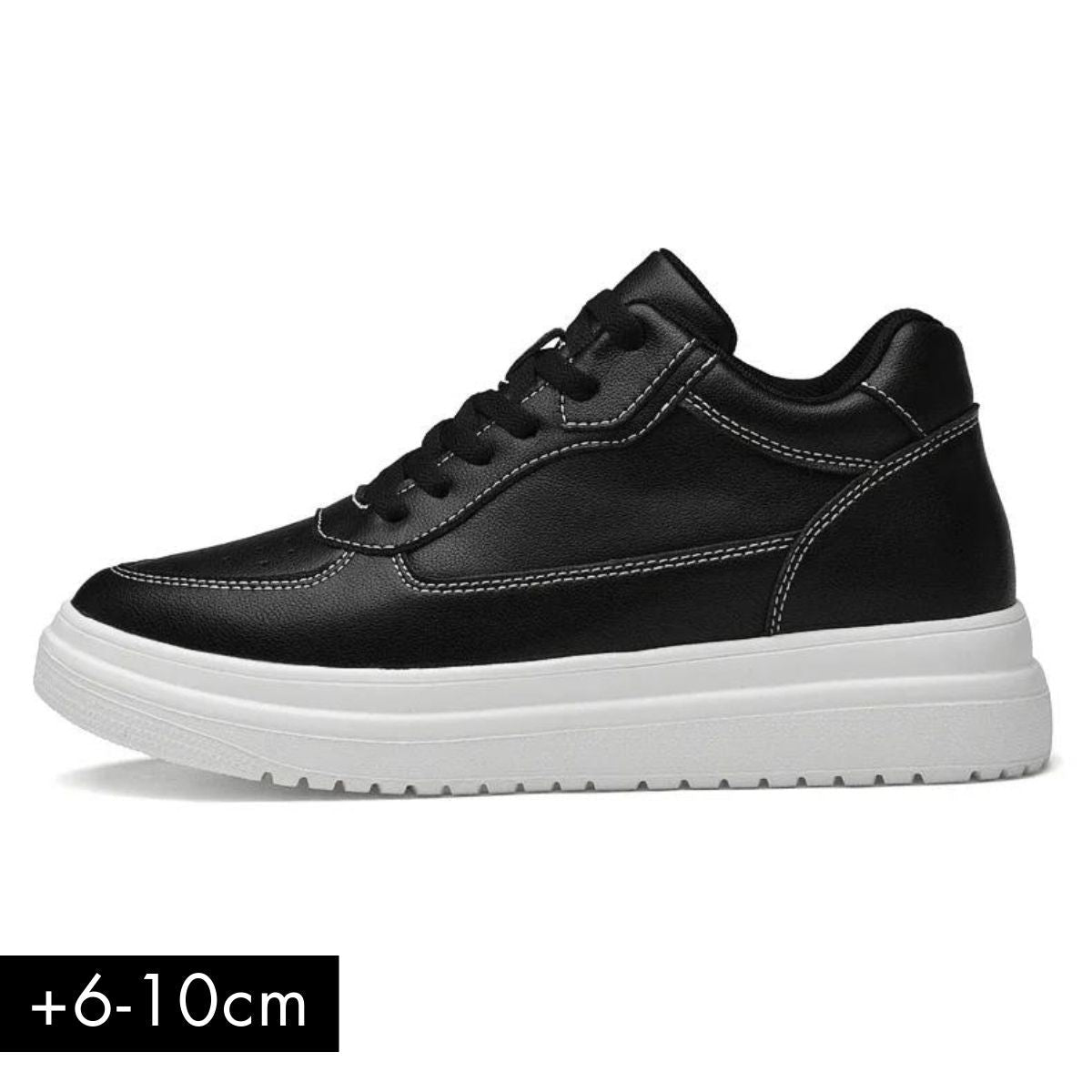 Elevateshooes Black Casual Höhensneaker – +10 cm, 36, Schwarz