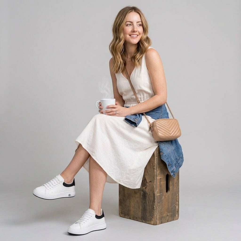 Elevateshooes Classic Femme Höhensneaker – Weiß, 42