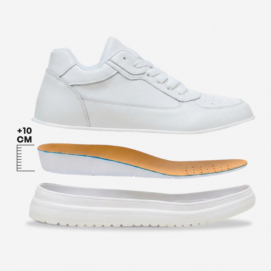 Elevateshooes Classy Höhensneaker – Weiß, +6 cm, 39