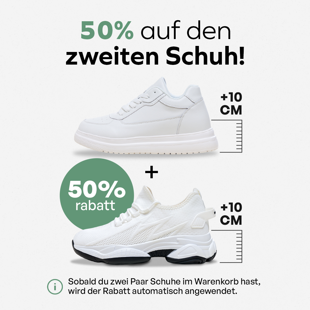 Elevateshooes Casual Höhensneaker – Weiß, +6 cm, 46