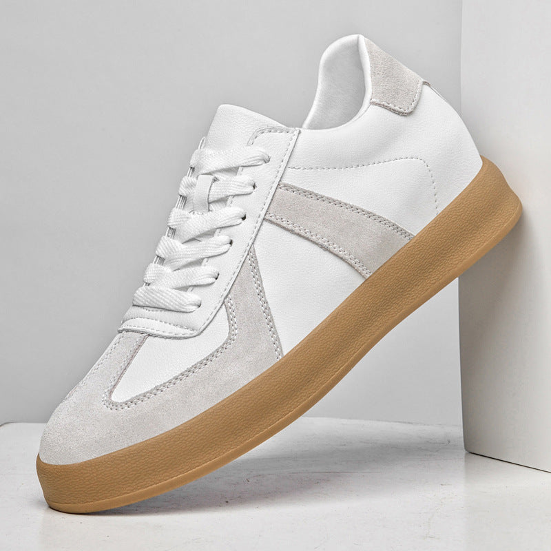 Elevateshooes Denim Höhensneaker – Weiß/Schwarz, +6 cm, 42