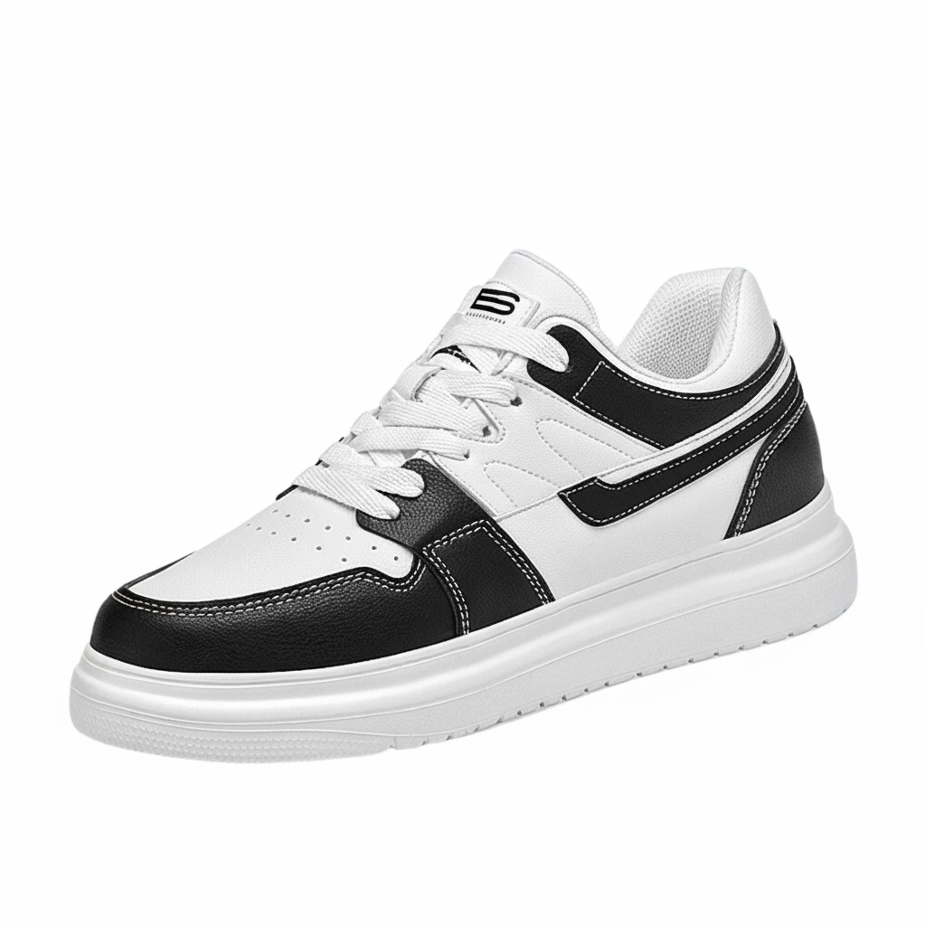 Elevateshooes Impact "black & White" Höhensneaker – Schwarz-Weiß, +10 cm, 36