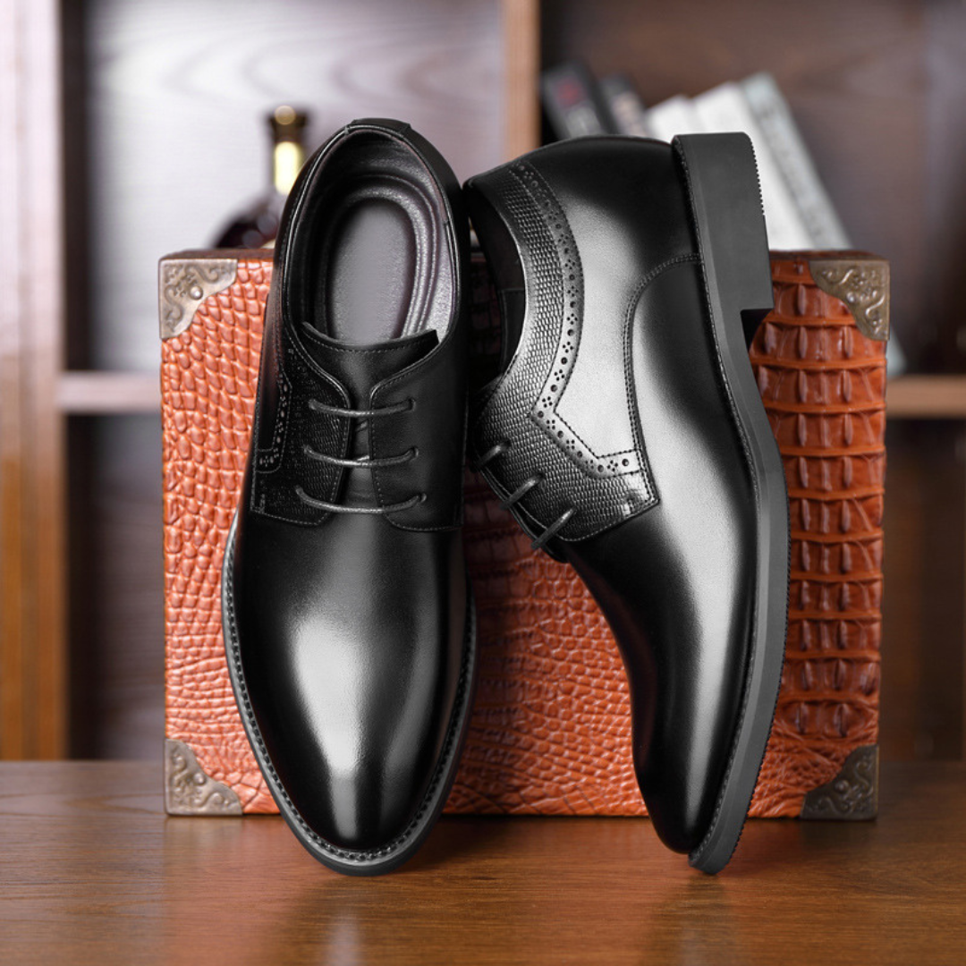 Elevateshooes Prestige Business-Schuhe – Schwarz, +6 cm, 43
