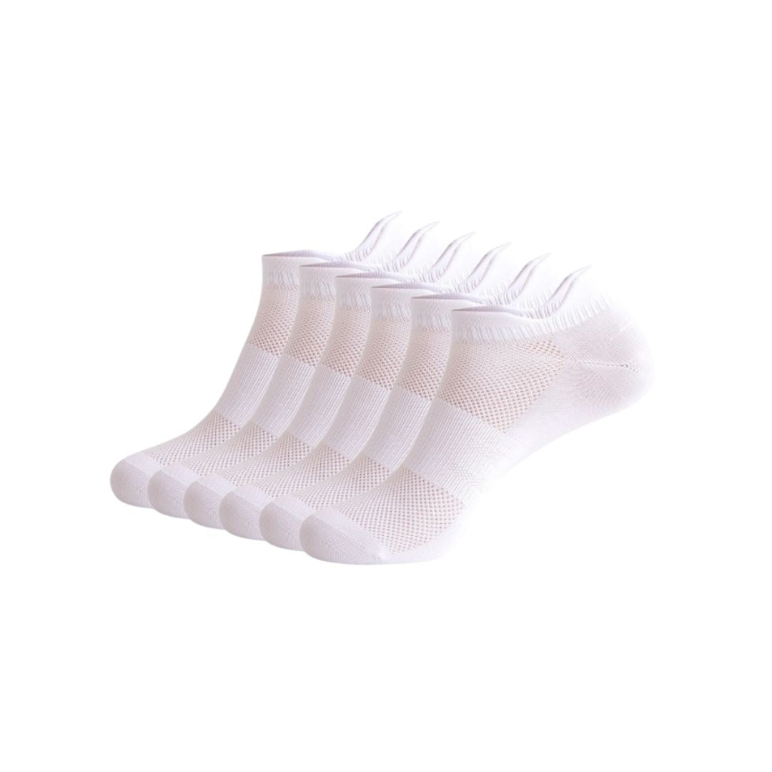 Elevateshooes Sneaker-Socken – Weiß, 6 Stück, 39-44