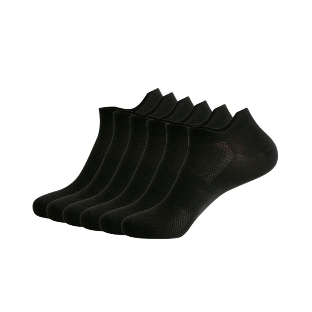 Elevateshooes Sneaker-Socken – Schwarz, 6 Stück, 39-44