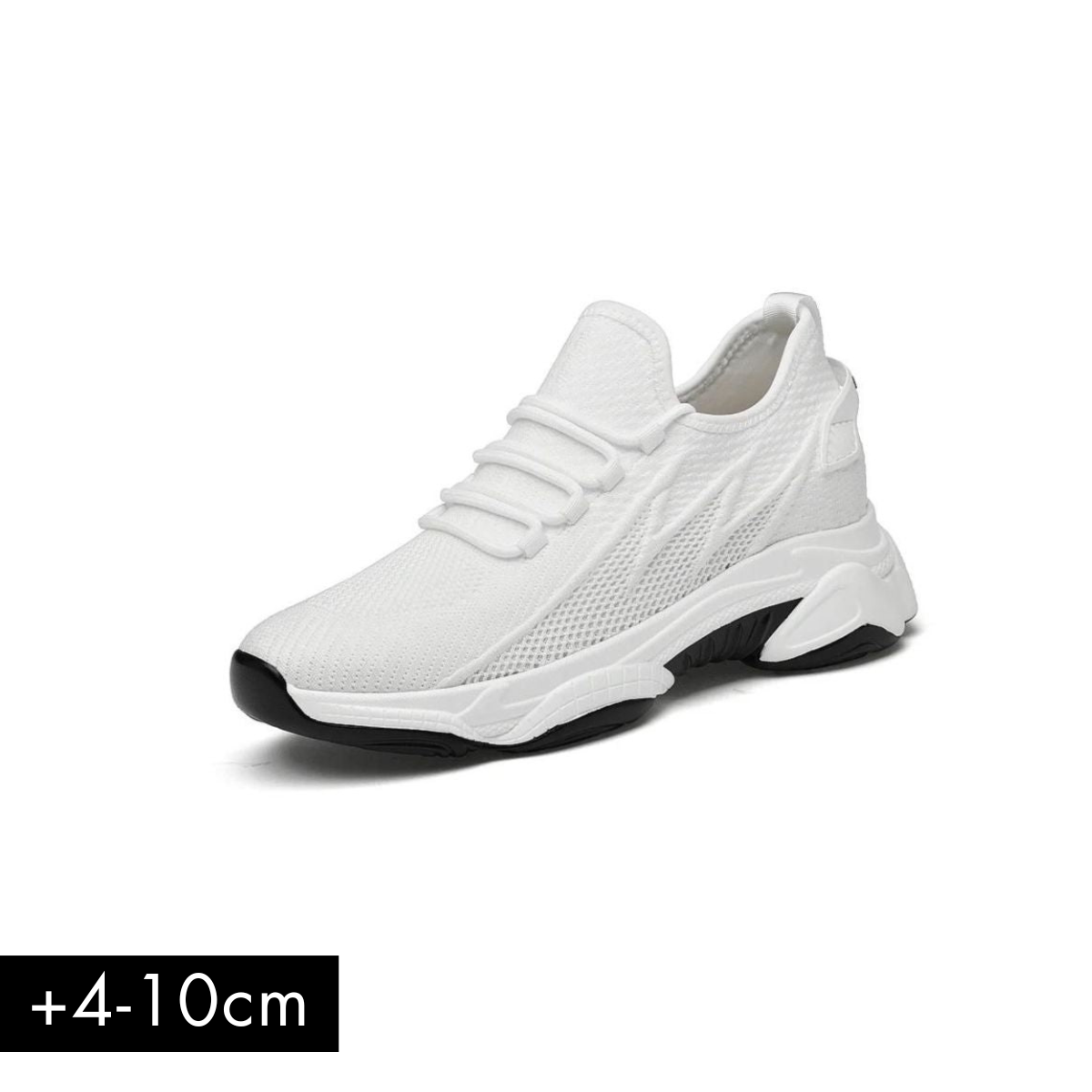 Elevateshooes Sporty Höhensneaker – Weiß, +10 cm, 36