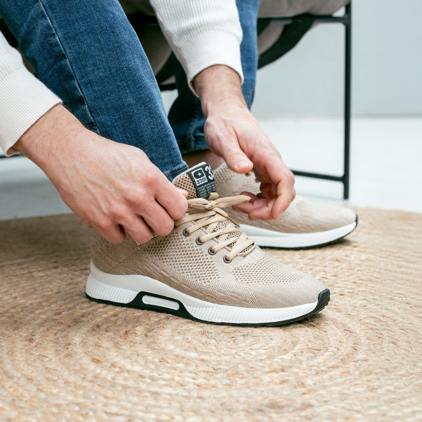 Elevateshooes Sprint Höhensneaker – Beige, 41