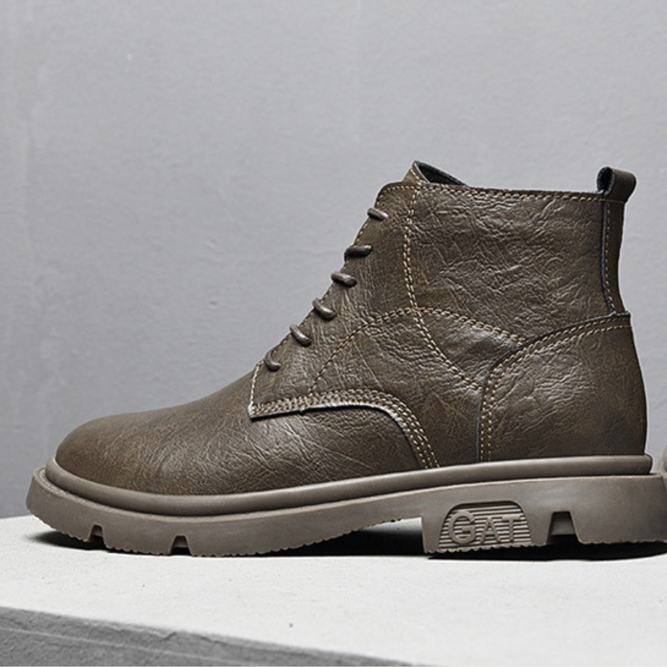 Elevateshooes Stockholm Stiefel – Khaki, +6 cm, 43