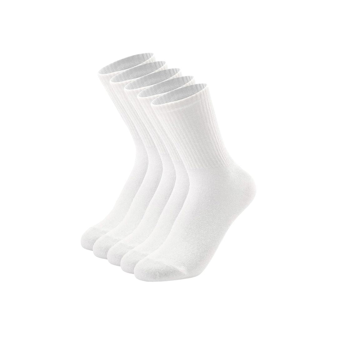 Elevateshooes Tennissocken – Weiß, 5 Stück