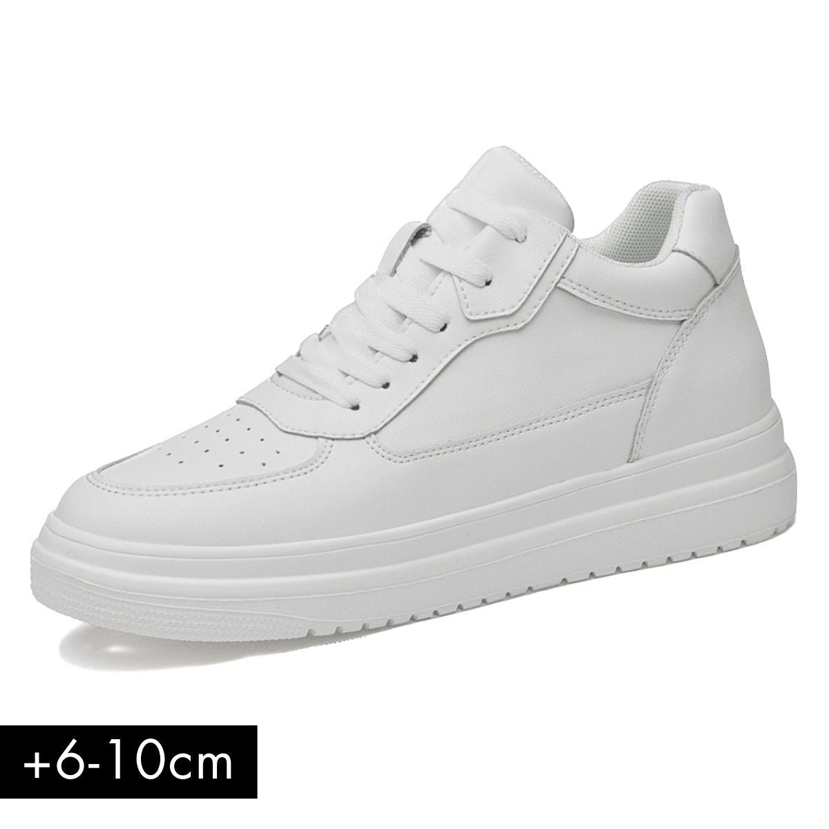 Elevateshooes White Classy Höhensneaker – +10 cm, 35, Weiß