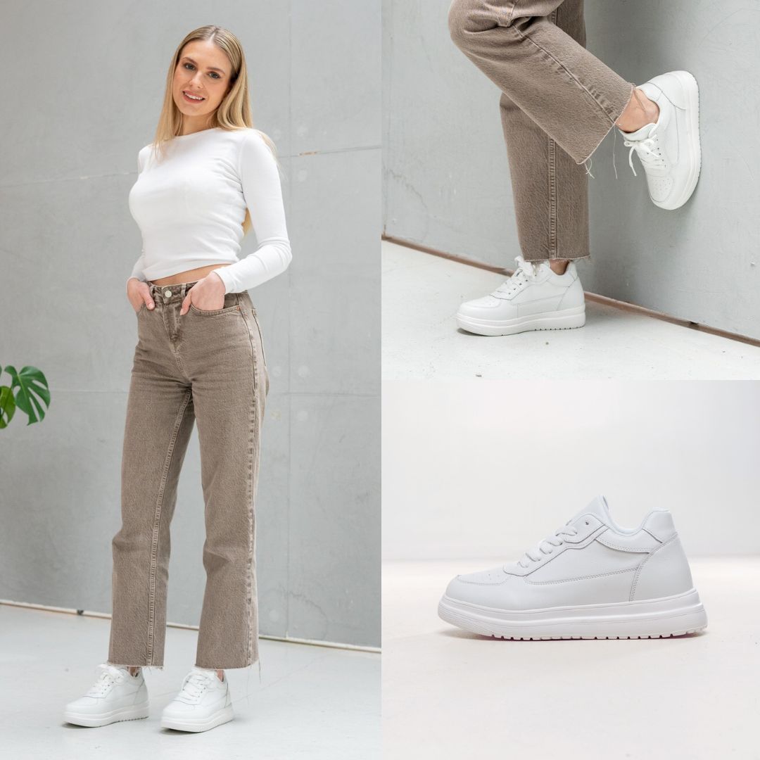 Elevateshooes Classy Höhensneaker – Weiß, +6 cm, 40