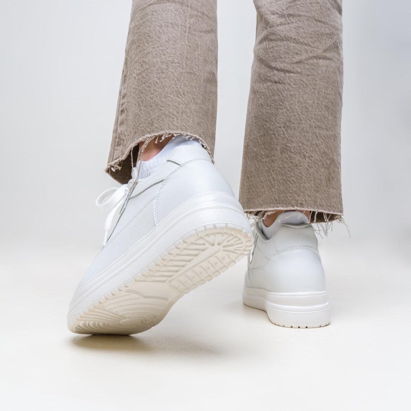 Elevateshooes Classy Höhensneaker – Weiß, +6 cm, 41