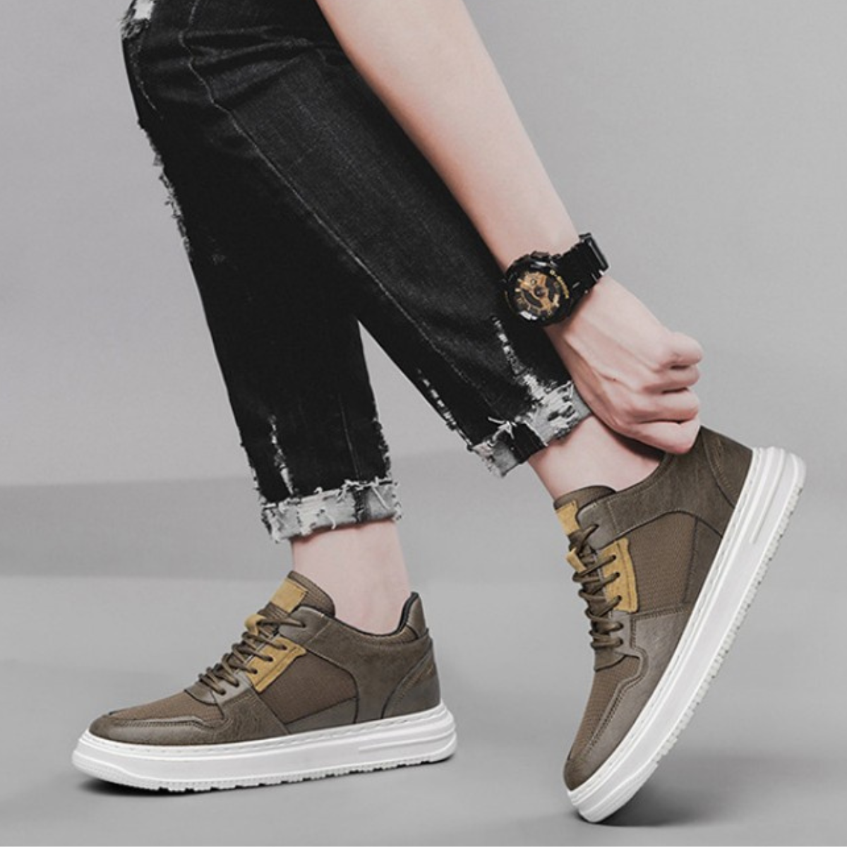 Elevateshooes Alex Höhensneaker – Weiß, +4 cm, 44