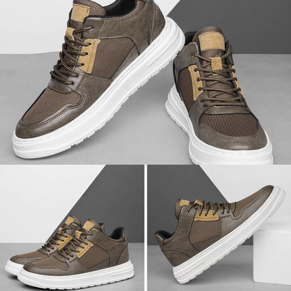 Elevateshooes Alex Höhensneaker – Weiß, +4 cm, 42