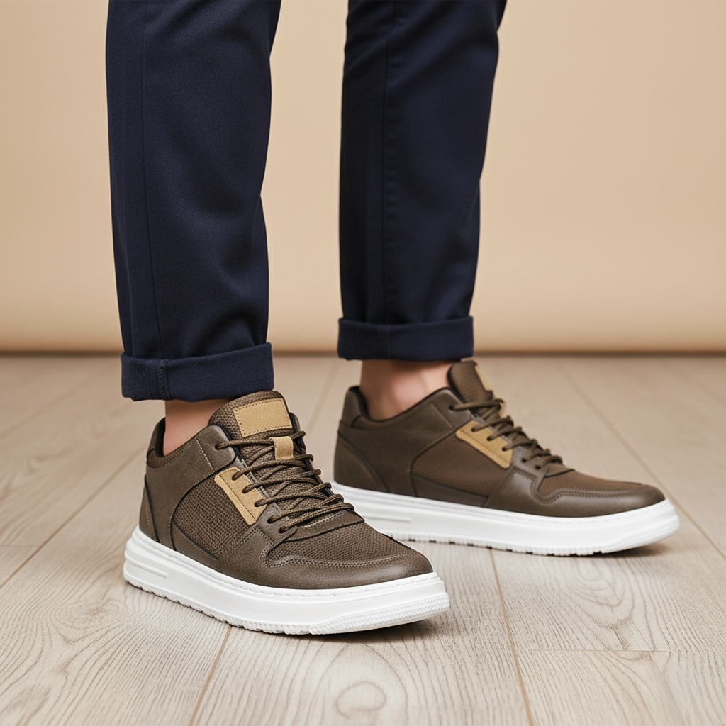 Elevateshooes Alex Höhensneaker – Weiß, +4 cm, 47