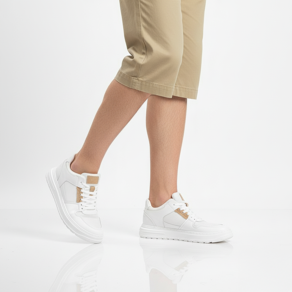 Elevateshooes Alex Höhensneaker – Weiß, +4 cm, 40