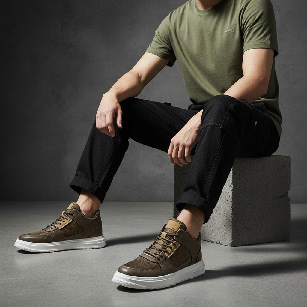 Elevateshooes Alex Höhensneaker – Weiß, +4 cm, 46